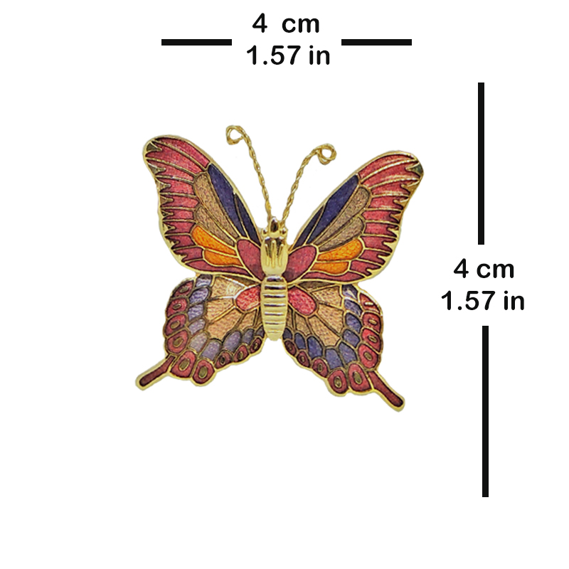 Cloisonne Butterfly Enamel Necklace